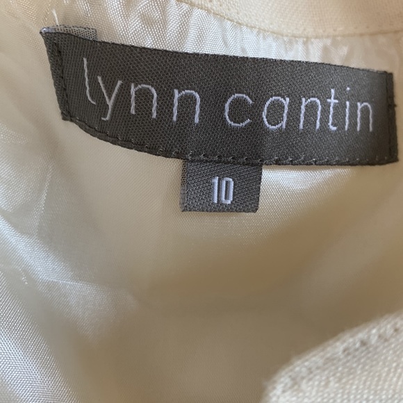 LYNN CANTIN-ivory women’s lined & belted tunic dress straight-line comfy design - Picture 5 of 10